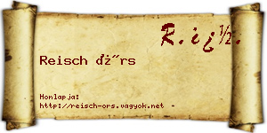 Reisch Örs névjegykártya